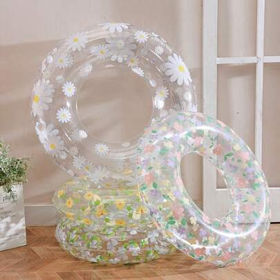 1个充气雏菊花游泳圈，水上游戏，沙滩必备，泳池漂浮物
