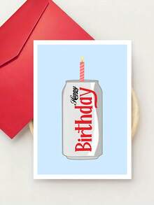 1pc Interesting Soda Can Shaped Birthday Card, Humorous Design, Suitable For Soda Lovers As Birthday, Party Invitation And Celebration Card, Comes With Envelope, Perfect Birthday Party Decor For Soda Enthusiasts - Multicolor - View 7
