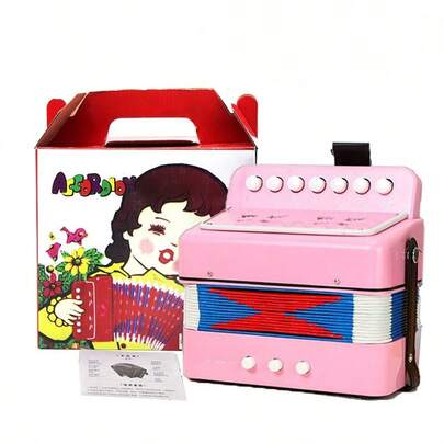 Mini acordeón | 7 teclas, liviano y portátil, adecuado para principiantes adultos, una elección perfecta para aprender pequeños instrumentos musicales: el regalo de cumpleaños perfecto.
