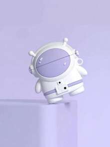 1个紫色和白色硅胶3D宇航员心形耳机保护套，兼容苹果1/2 - 彩色 - 查看 4