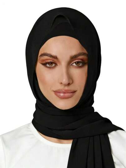 2pcs Women Scarf With Tie Headband Set, Multifunctional Hat Headscarf Suitable For Activities And Abaya, Elastic Chiffon Scarf And Hat Casual Accessory