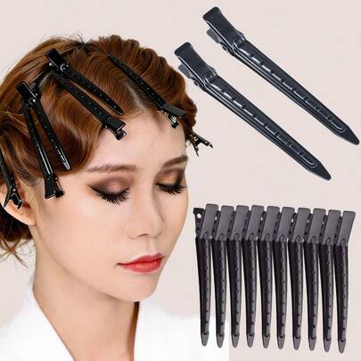 20pcs Black Metal Wire Hollow Duckbill Clip Hair Clip, Crocodile Clip Hair Clip, Hair Styling Fixing Clip, Suitable For Hairstyle Design, Dyeing, Silver, Styling (Unisex), Claw Clip, Hair Clip, Hair Clip, Hair Accessory, Hairpin