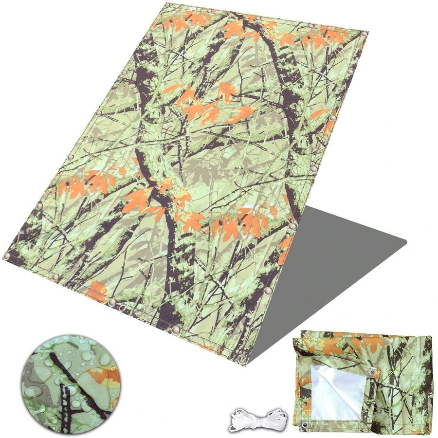 Màn chắn riêng tư ban công, chắn gió và tia cực tím bằng polyester, có dây thừng và dây buộc, dùng cho lan can ban công, sân hiên, vườn, ban công chung cư, hồ bơi, hiên nhà. - màu xanh rừng rậm - Xem 1