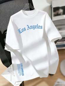 Tween Boy "Los Angeles" Motivational Slogan Print T-Shirt, & Fashionable Summer Top For Boys - White - View 3