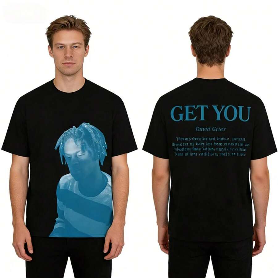 For Spring/Summer 2026, Daniel Caesar Men's T-Shirt Features A Novel Print, A Casual Pattern, And A Neutral - Black - View 1