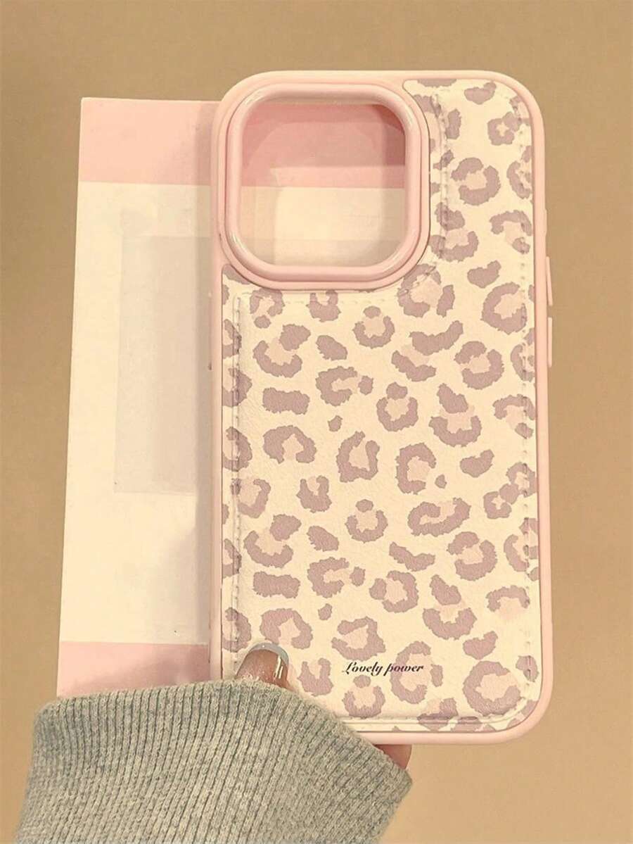 猎豹纹新款 17 Pro Max手机壳，粉色豹纹，高端全包保护壳，硅胶材质仿皮纹理，超薄设计，兼容 11/12/13/14/15/16/17 Pro，女性专属 - 粉色 - 查看 1
