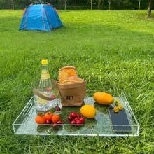 1个亚克力托盘，透明水果盘，高端酒店家用收纳整理盒，亚克力化妆品盒 - 無色 - 查看 2