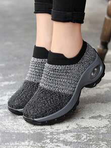 Women's Comfortable Sneakers With Air Cushion And Breathable Design For Walking And Daily Wear - 灰色 - 查看 2