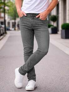 Shendy Vendy Men's Slim Fit Jeans, Slim Fit Style For Men - Dark Grey - View 2