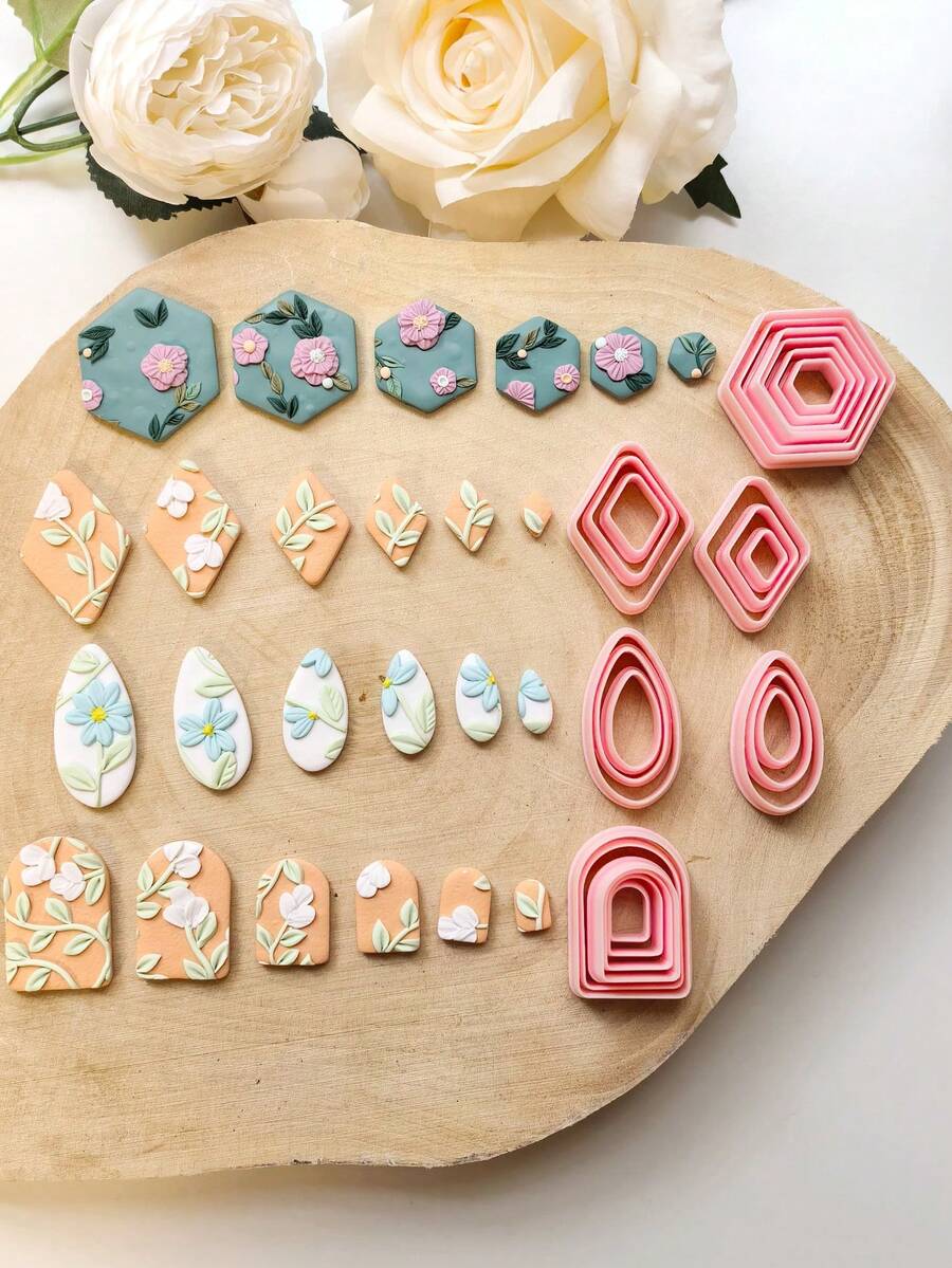 各种尺寸和形状的基本几何形状聚合物粘土切割模具,高精度DIY手工耳环首饰软粘土模具工具,精密刀模 - 工艺用品 - 适用于珠宝制作和手工艺者 - DIY爱好者的完美礼物 - TH156,157,158,161 - 查看 1