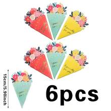 Set Kartu Ucapan Sampul Lipat Berbentuk Buket 6 Buah, Kartu Ucapan Ulang Tahun, Liburan, Perayaan Pesta, Kartu Ucapan Berkat, Undangan, Surat Cinta - Gaya 1 - View 9