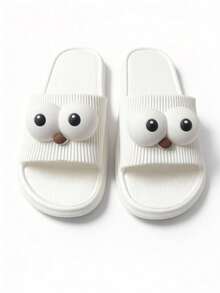 [Global Bestseller]Cute And Unique Eye Design Women's And Men's Casual EVA Material Home Slippers | Soft And Comfortable | Super Lightweight Anti-Slip Design | Fashionable Home Shoes | Women's And Men's Home Slippers - White - View 13
