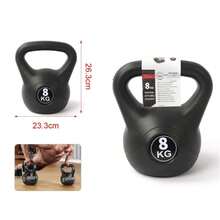 6公斤/8公斤/10公斤/12公斤橡胶哑铃/壶铃，橡胶手柄设计，增强握感，结构耐用，防滑纹理，健身器材，适用于力量训练、家庭锻炼和健身房使用。 - 黑色 - 查看 15