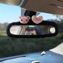 Ốp gương chiếu hậu hình động vật hoạt hình, họa tiết mèo, chó, heo và trái tim dễ thương - Trang trí gương chiếu hậu bằng vải nhung siêu mềm, phù hợp với mọi loại xe, thích hợp cho cả nam và nữ. - Nhiều màu - Xem 15