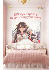 Soft Anime Tapestry Oshi No Ko Hoshino Ai Ruby Hoshino Indoor Home Decor - 白色 - 查看 4