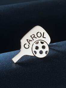1pc Customized Pickleball Name Pin, Minimalist Stainless Steel Letter Badge Brooch For Boy, Pickleball Lover Gift - Multicolor - View 3