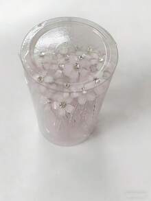 20个奢华水钻花朵发夹，优雅U型美发工具，简约精致少女发饰，新娘伴娘装饰 - 白色 - 查看 6