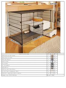 Cat Litter Box With Drawer, Large Space Indoor Pet Cage, Kitten Villa - Multicolor - View 19