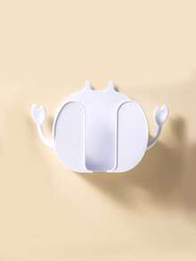 1个白色ABS壁挂式手机支架，无需钻孔即可充电的手机支架收纳架 - 白色 - 查看 3