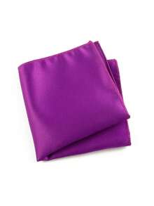 ZLQ&GOU Conjunto de gravata de cetim masculina de 2 peças, gravata roxa premium e lenço de bolso, ideal para eventos de negócios, acessórios e festivais. - Roxa - Ver 3