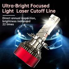 TOAUTO 2 piezas 120W 60000 Lúmenes Luces LED H7 H4 H11, 2 piezas Luces LED de tubo de cobre, Adecuado para bombillas LED de faros H1 HB3 9005 HB4 9006 912 12V para automóviles - A - Ver 6