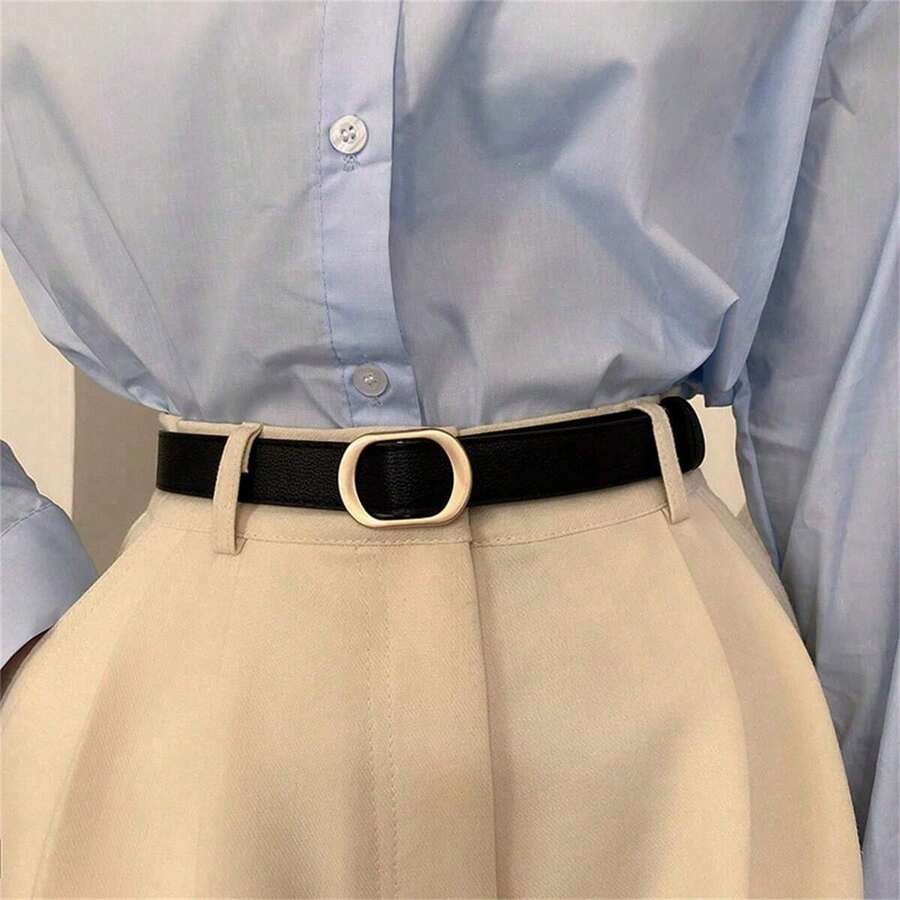 1条女士棕色复古简约休闲装饰腰带，适合夏季、秋季和万圣节日常佩戴 - 彩色 - 查看 1