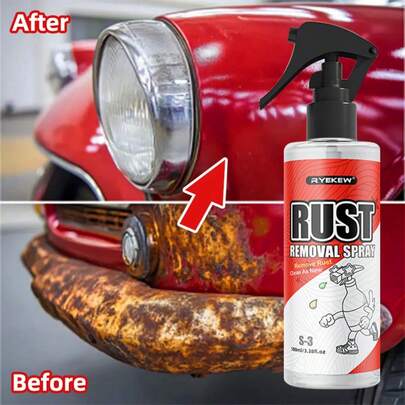  Ryekew 100ML Car Rust Remover Spray For Auto Paint Metal Surface Treatment For Chassis, Wheels, Tools Prevents Corrosion Degreaser 100ml