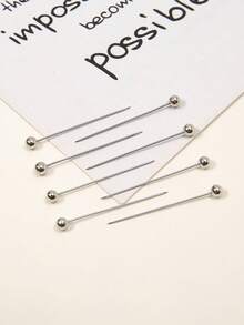 30pcs Rhinestone Colorful Scarf Pins, Fashion Brooch Pins For Women - Spherical Head - Silver - View 3