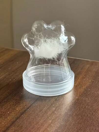 Transparent Pet Hair Memorial Bottle Cute Cat Paw Shaped Candy Jar, Multi-Functional Pet Memorial Gift, Plastic Material