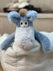 15.75 Inch/40cm Super Soft Plush Donkey Doll - Hazy Blue Plush Animal, Big Eyes, Fluffy Tail, Exquisite Craftsmanship, Cute Cartoon Plush Doll, Suitable For Children And Adults As Gifts, Home Decor, Birthday Gifts, Super Soft Short Plush Material, Skin-Friendly And Comfortable - Dusty Blue - View 7