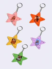 1pc Customizable Star Keychain, Customize Photo And Text Kids Bag Keychain, School Bag Keychain, Name Bag Tag, Personalised Bag Tag, Kids Key Ring, Name Tag, Personalized Gifts - Multicolor - View 6