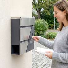 HOMCOM Buzones - Gris Oscuro - Ver 3