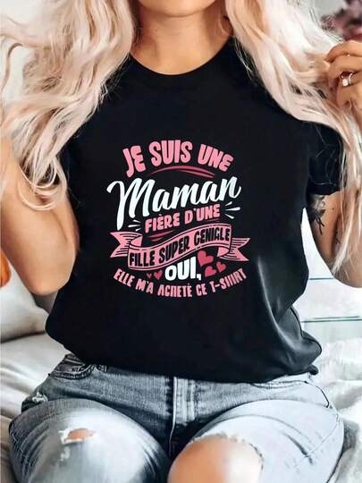 Chemise humoristique pour la fête des mères Mère et fille Maman - Chemise, Noir, S