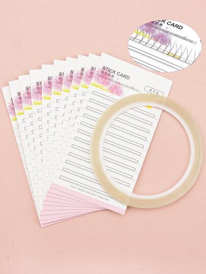 MyAoKuE-Up 10 tiras para almacenar pestañas postizas con patrones florales, junto con 1 cinta adhesiva doble cara de gran capacidad. Entre ellos, la cinta adhesiva con forma de flor y patrón de camelia es una herramienta esencial para hacer pestañas postizas.