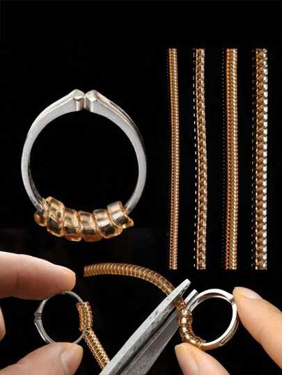 8/16/24个透明戒指调节器 - 可调节隐形珠宝尺寸器，收缩膜包装，防滑保护，防止戒指松动，几乎适用于任何戒指，易于使用，经久耐用，固定松动戒指尺寸，戒指尺寸缩小垫，结婚戒指必备，几乎适用于任何尺寸的戒指，男女通用 - 婚礼DIY戒指配件