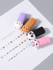 1pc Graffiti DIY Animal Stamp, Various Animal And Weather Designs, Fashionable Silicone Stamp, Suitable For Diary, Greeting Cards, Unique Gift For Friends - Multicolor - View 3