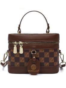 Uniwersalna damska torba na ramię z geometrycznym wzorem, regulowany pasek, torba typu crossbody, torba typu box, konstrukcja z klapką, odpowiednia do podróży, na zakupy, randki, idealny prezent dla kobiet, nastolatek, studentek, początkujących i pracujących kobiet, do biura, szkoły, pracy, biznesu, dojazdów do pracy, na zewnątrz, w podróży, na piknik itp. - Wielokolorowe - Zobacz 8
