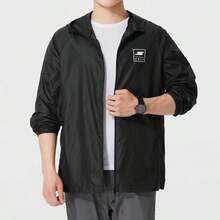 Skechers Men's Woven Hooded Jacket, Loose Fit Activewear Top For Running & Fitness P225M276-03K8 - Smoky Black - View 1