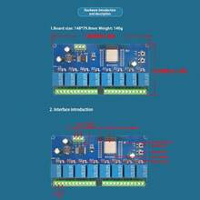 Módulo de relé de 8 canales ESP32, ESP32-WROOM-32E, placa de desarrollo de control inalámbrico WiFi BLE DC 5-30 V. - Neblina azul - Ver 5