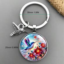 Medvang 1pc Hummingbird Casual Zinc Alloy Keychain, All Season - Antique Silver - View 5