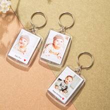 1/3/5pcs Custom Photo And Text Keychain, Personalized Acrylic Keychain, Custom Couple Keychain, Photo Key Ring, Valentine's Day, Birthday's Gift - Multicolor - View 11