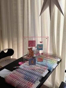 New Bead Storage Solution! Bead Craft Display Board Frame, Elegant DIY Desktop Decor - Pink (frame Only) - View 7