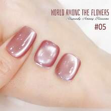 10ml Esmalte de uñas de gel de ojo de gato con diseño floral 2026 Nuevo brillo de purpurina que ilumina, rosa nude, esmalte de gel de uñas de ojo de gato con perlas de seda, adecuado para salón de uñas, uñas rosas y moradas exclusivas, suministros de arte de uñas - Multicolor - Ver 16