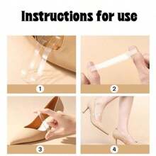 10 par genomskinliga elastiska osynliga skosnören för höga klackar - halkfria skosnören för kvinnor - transparent - Visa 7