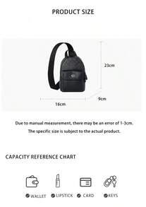 Coach Printed Men's Single Shoulder Crossbody Bag CAJ29QBMI5 - 炭黑色/黑色CAJ29QBMI5 - 查看 8