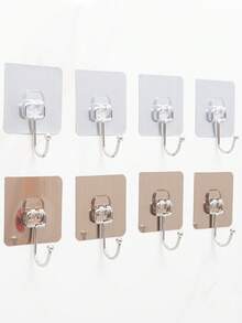 10/6/1pc Stainless Steel Wall Mounted Hook, Reusable For Bathroom And Kitchen Towel/Robe Hanging, Seamless Design, Waterproof And Oil-Proof, Easy Installation, Brushed Surface, Suitable For Bathroom, Kitchen, Clothing And Shower Practical Hook, Bathroom Accessories - Multicolor - View 3
