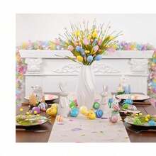 Easter Home Decor - Artificial Flowers With Eggs, Spring Indoor Outdoor Decorations, Easter Table And Tree Decor, Holiday Celebration (Pink Yellow) - Multicolor - View 8