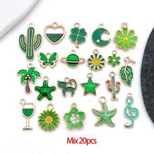 20/200 chiếc mặt dây chuyền để làm trang sức, bán sỉ số lượng lớn các loại mặt dây chuyền mạ vàng tráng men dùng để làm khuyên tai, vòng cổ, vòng tay DIY và các sản phẩm thủ công trang sức (màu men) - Nhiều màu - Xem 14