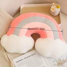 Classic Rainbow Pillow - Cartoon Theme, Multi-Purpose, Dry Clean Only, Suitable For Sleeping, Sofa, Car, Living Room, And Bed. - 粉色 1 件 - 查看 3