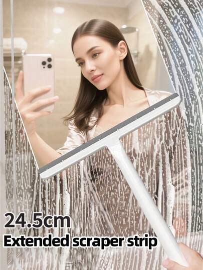 1 pièce Raclette à main, Grattoir en silicone, Raclette de nettoyage de vitre, Grattoir pour miroir et plan de travail de salle de bain sans trace, Outil de nettoyage de fenêtre
